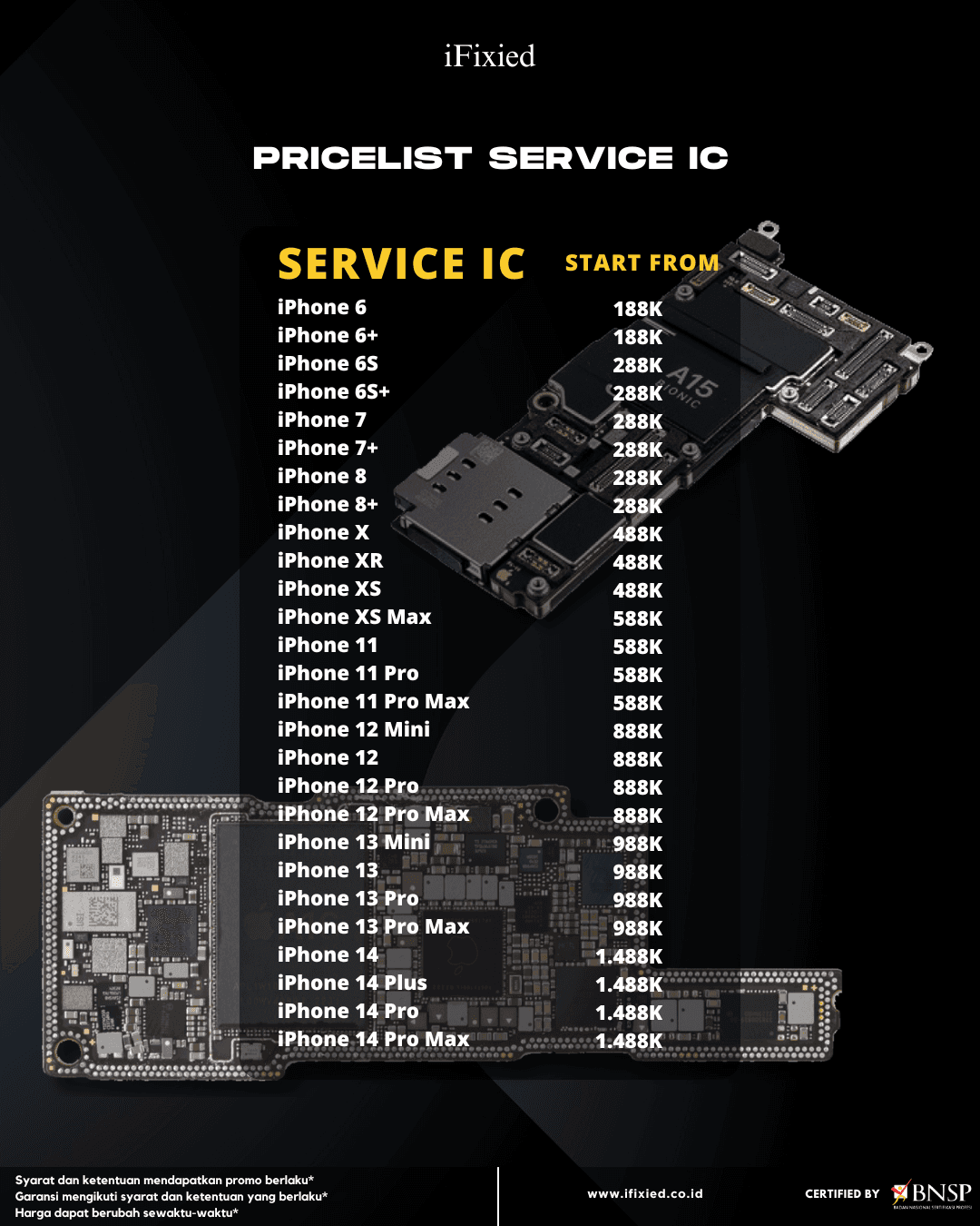 Daftar Harga Servise iPhone di