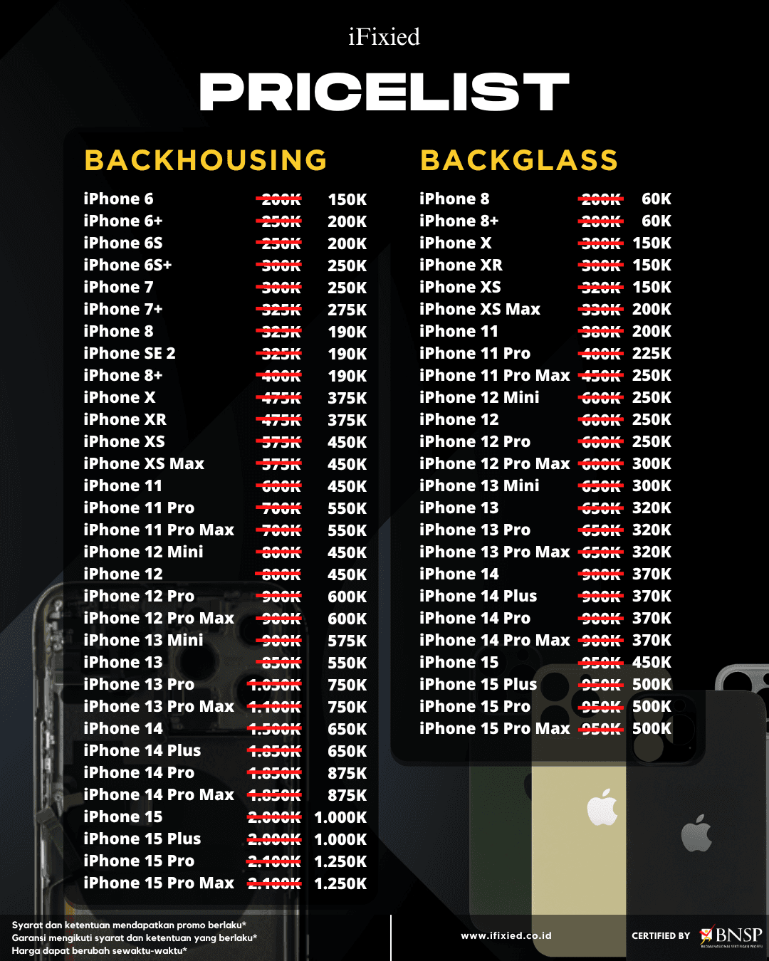 Daftar Harga Servise iPhone di