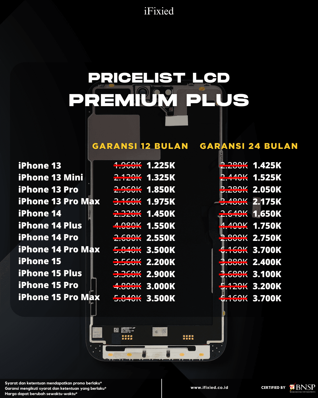 Daftar Harga Servise iPhone di