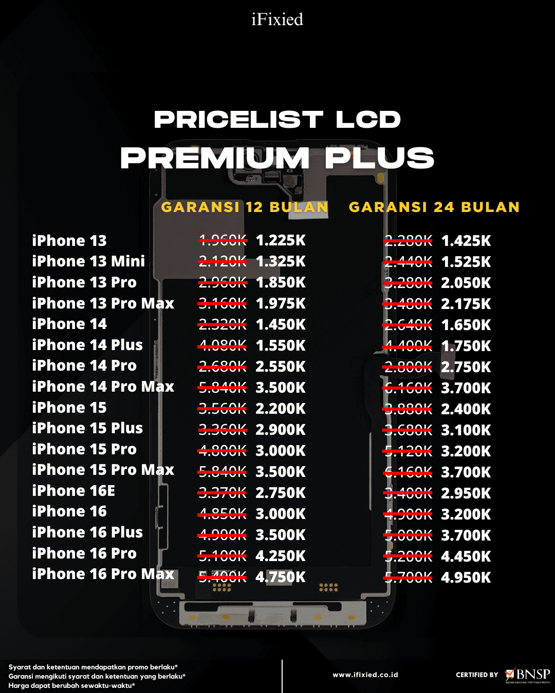 Daftar Harga Servise iPhone di