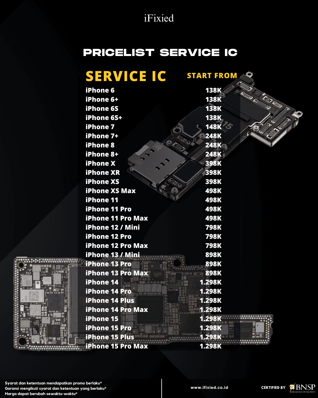 Daftar Harga Servise iPhone di